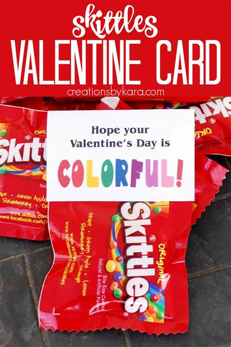 Printable Skittles Valentines